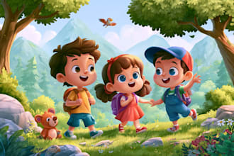 draw children book story illustration