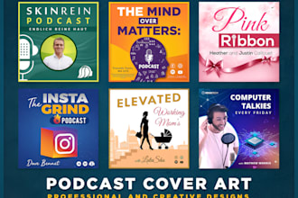 design professional podcast cover art and social media banner
