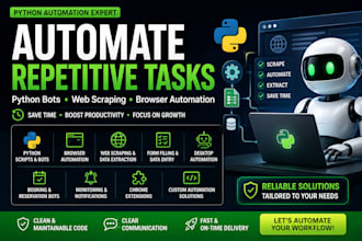 develop python automation bot, web scraping, web automation and chrome extension