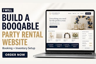 build a booqable party rental website with booking and inventory setup