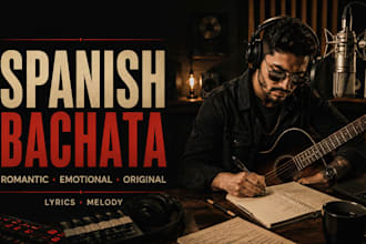 write and sing spanish bachata songs, romantic latin lyrics and melodies