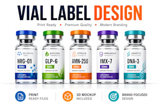 design premium peptide vial label for supplement brands