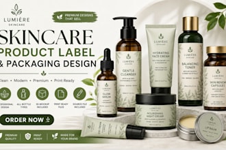 design cosmetic skincare beauty product labels, packaging design, and tube label
