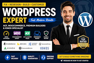 fix, redesign, build acf wordpress ionos breakdance avada kadence generatepress