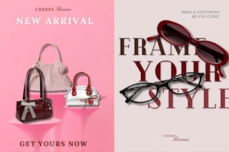design aesthetic product promotional posts for your brand