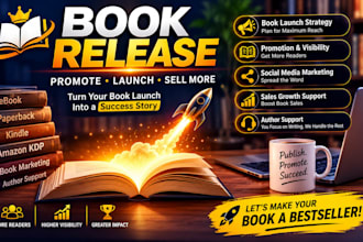 do a professional book lauching book signing and book launching flyer