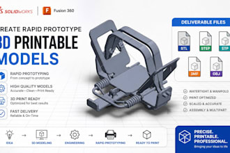 create rapid protoype 3d printable models stl step stp 3mf obj files solidworks