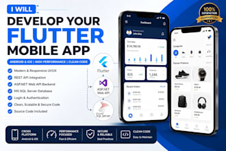 develop a responsive flutter mobile app for andriod and IOS