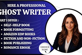 ghostwrite as your ghostwriter write ebooks as a  writer and edit all manuscript