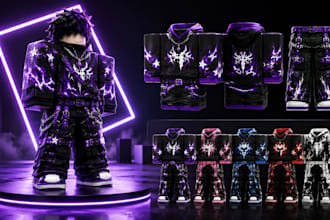 design roblox clothing, ugc shirts, pants, outfits and group uniform set designs