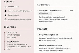 design a professional CV resume in canva