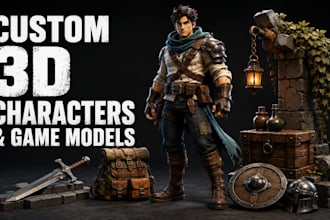 create custom stylized 3d characters, game 3d models for unity and unreal