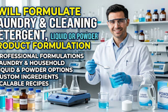 formulate laundry and cleaning detergent, liquid or powder