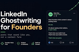 ghostwrite linkedin posts for startup founders and ceos