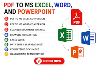 convert PDF to excel, word, pdf to PPT