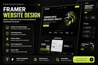 design a modern framer website or landing page highly desing