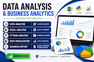 do data analysis, excel, python and business data analytics