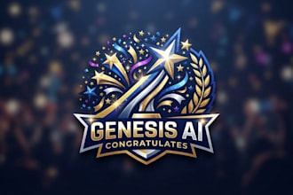 design a celebratory congratulate logo for your brand