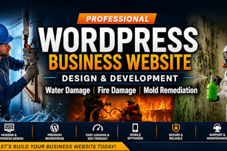 design a water damage wordpress website and restoration business