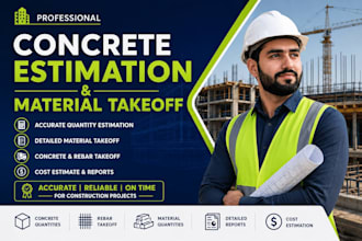 do concrete cost estimation and material takeoff