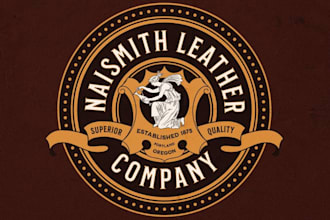 design a premium leather brand logo for your business