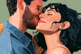 draw family couple portrait illustration
