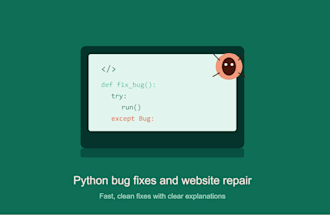 solve python bugs and solve the website problems