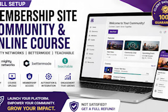 setup mighty network bettermode membership site teachable course upload