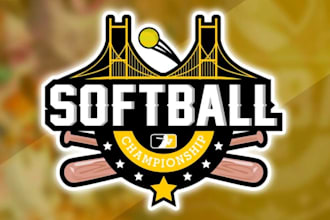 create fantastic wonderful softball logo with fastest delivery