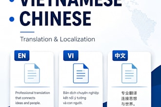 translate english, vietnamese and chinese professionally