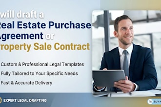 draft a real estate purchase agreement or property sale contract
