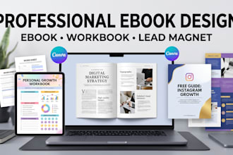 design professional ebooks, lead magnets, workbooks and canva templates