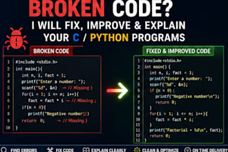 debug and fix your beginner python or c program