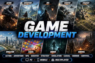 develop unreal engine, unity, and godot games for PC, mobile