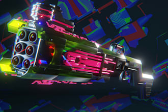 design and model futuristic 3d weapons for your project