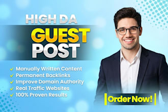 do SEO backlinks, high da guestpost service, publish article