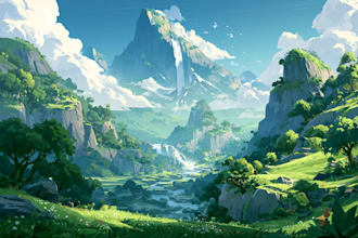 make fantasy landscape or enviroment art