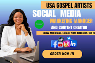 be your USA gospel artists social media manager and content creator