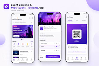 create multi event ticketing app, event booking app, digital ticket wallet app