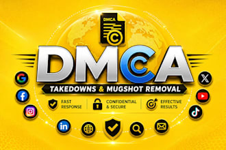 help with dmca takedowns and mugshot removal requests