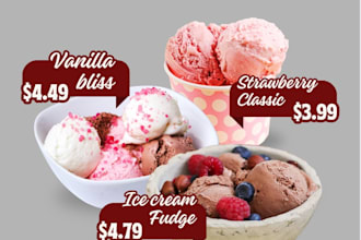 design product posters, food ads and social media banners in canva