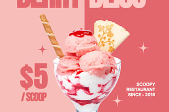 create viral food poster for your brands and restaurants