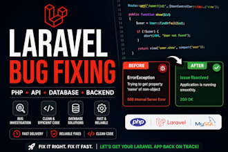 fix laravel PHP bugs, errors, and backend issues
