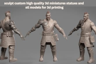 sculpt custom high quality 3d miniatures statues and stl models for 3d printing