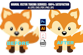 convert logo to vector, redraw and trace vector in high resolution