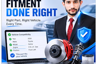 create automotive parts listings with fitment and images
