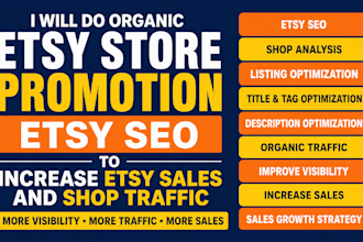 do organic etsy store promotion etsy SEO to increase etsy sales and shop traffic