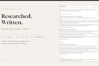 write a curated newsletter for your audience, fully researched