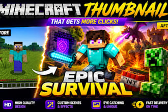 make eye catching minecraft thumbnail for your content