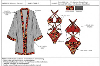 illustrate swimwear, lingerie and nightwear tech packs